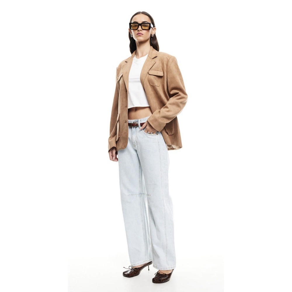 LIONESS Renacida Wide Leg Light Wash Blue Denim Jeans Size XXS Y2K Preppy‎